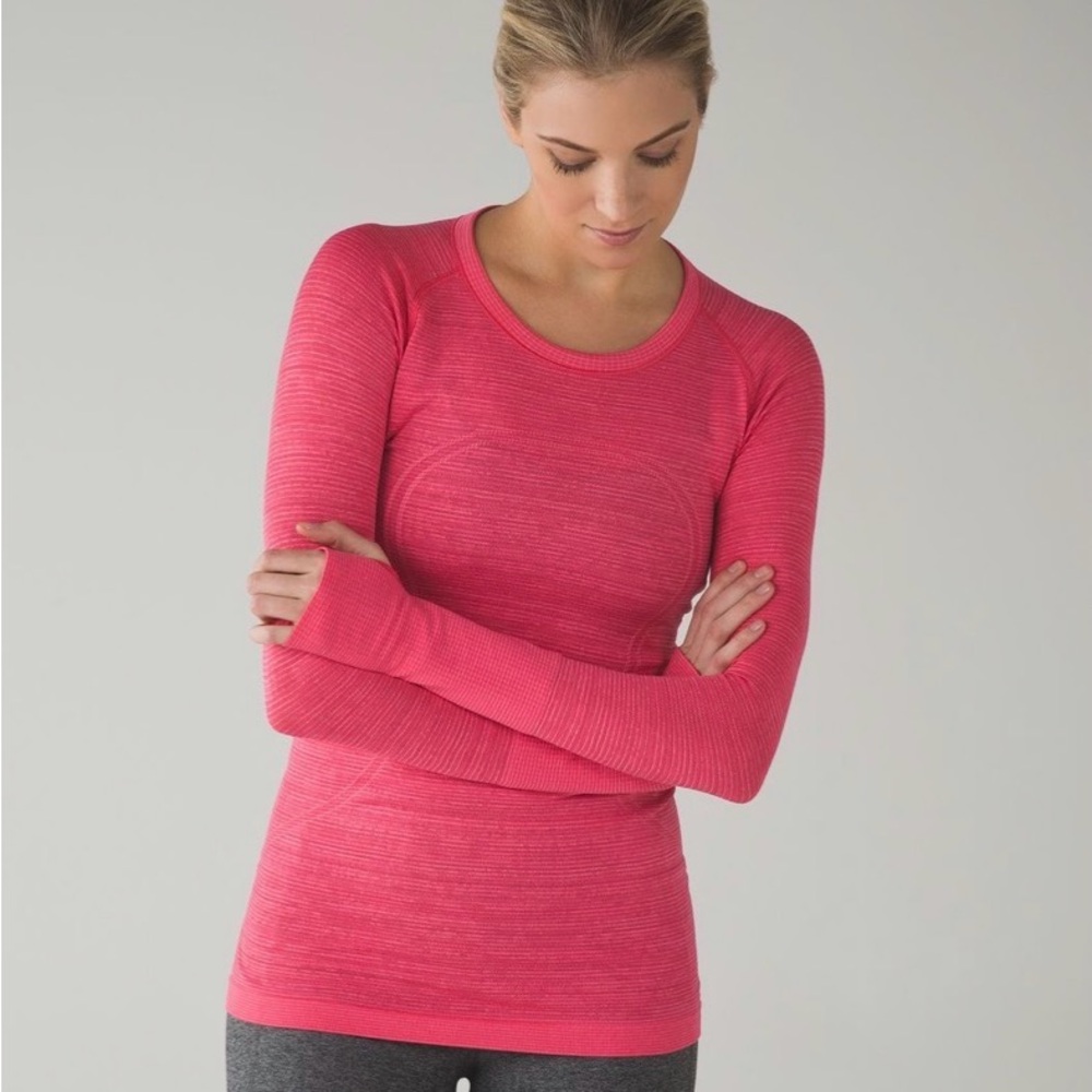 Lululemon Swiftly Tech Long Sleeve Crew- 
Heathered Boom Juice - Size 10